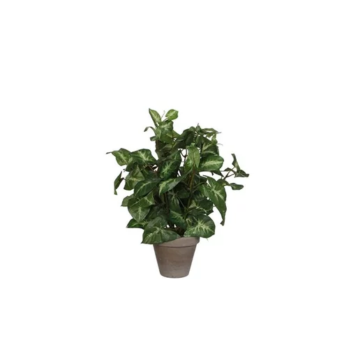 Jardin solution:Fittonia vert plante artificielle en pot gris H 35 x Ø 25 cm