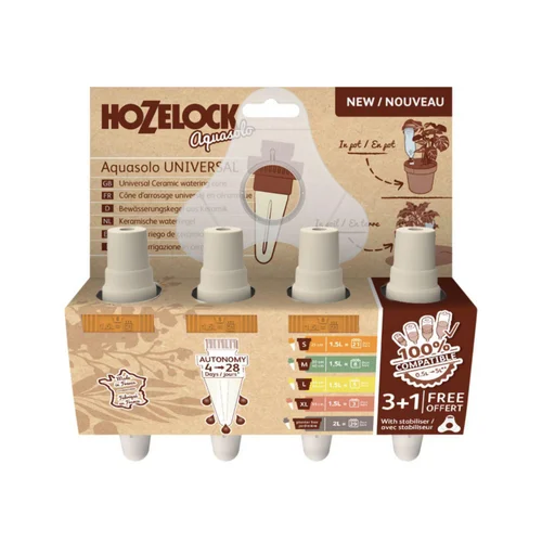 Jardin choix:Système d'arrosage coloris orange Hozelock Aquasolo - Pour pot taille S Pack 3 + 1