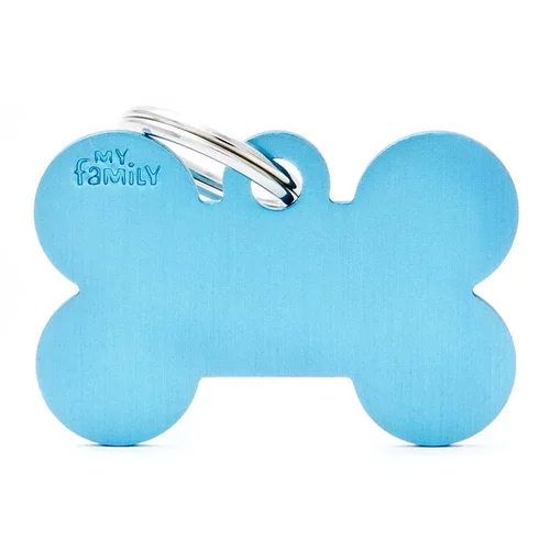 Maison & extérieur：Médaille basic grand os pour chien en aluminium bleu azur