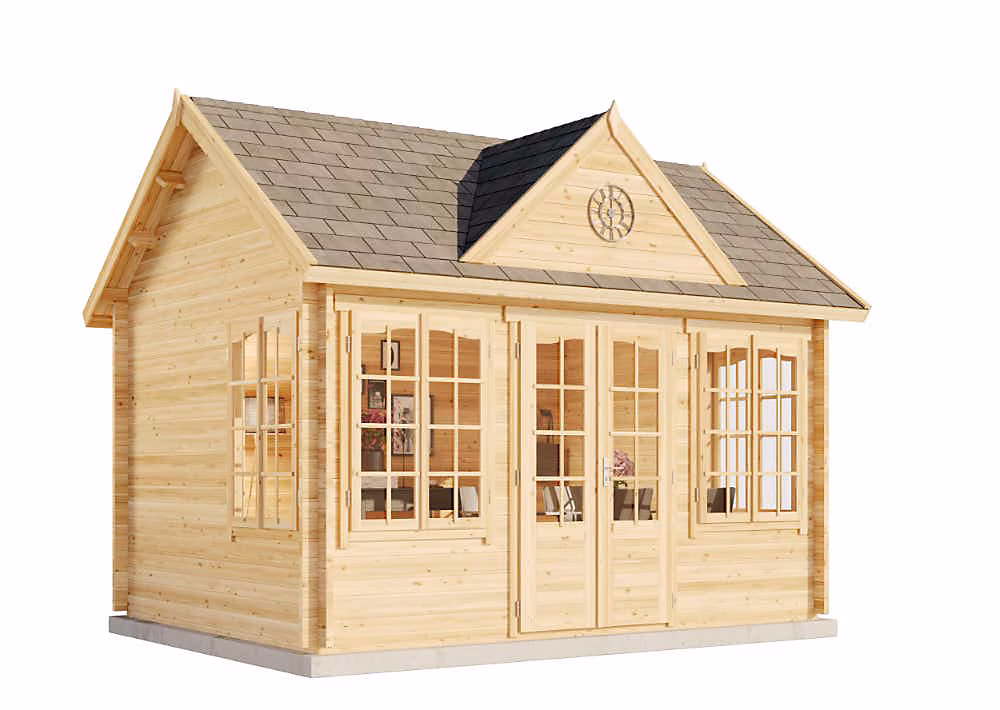 Abri de jardin CLOCKHOUSE Royal Alpholz – 44 × 35m dim ext (cas échéant incl débord de toit) naturel, 44mm, 15, 7m² superficie totale