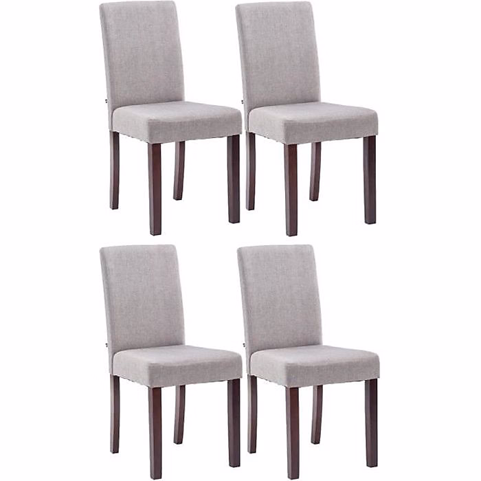 CLP – Chaises de salle à manger Ina Tissu avec pieds en Bois, Array, lot de 4