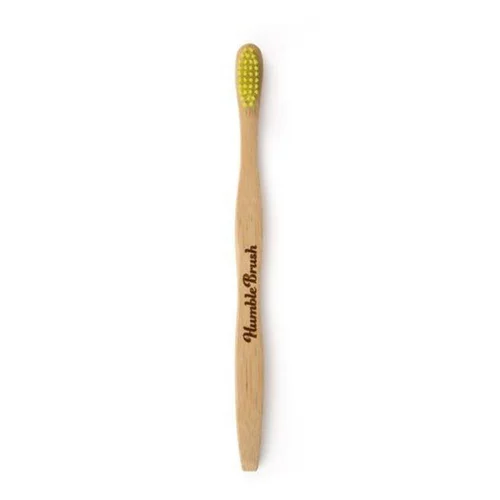 Le petit plus du jardin：Brosse à dents pour adulte en bambou souple coloris jaune