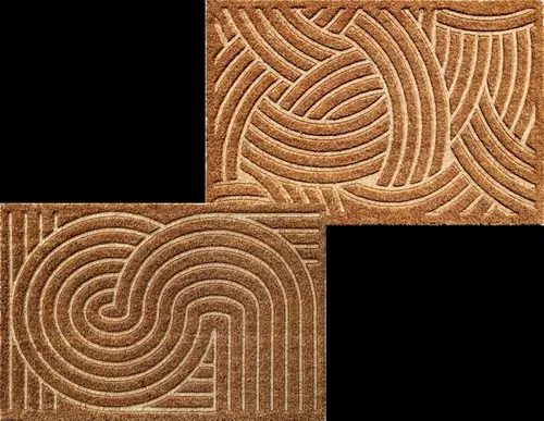 Pour compléter votre espace extérieur：Tapis brosse coco motifs coloris beige Sweetsol - 40 x 60 cm