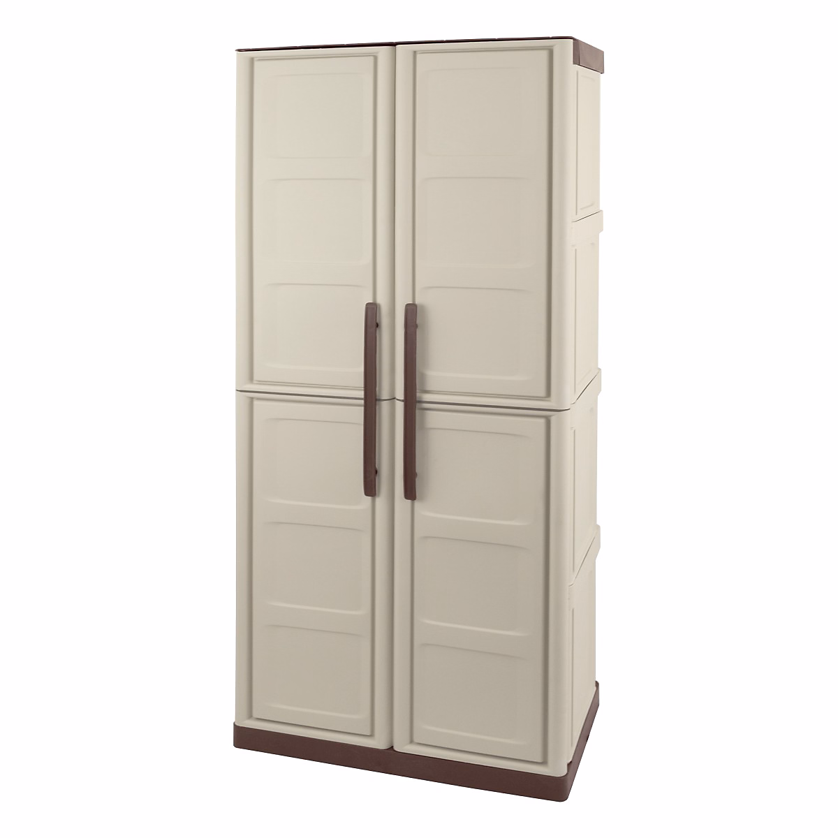 Armoire de rangement haute 2 portes 3 étagères – 70 × 39 × 165 cm, Armoire Intérieur/Exterieur Résistante INTEC