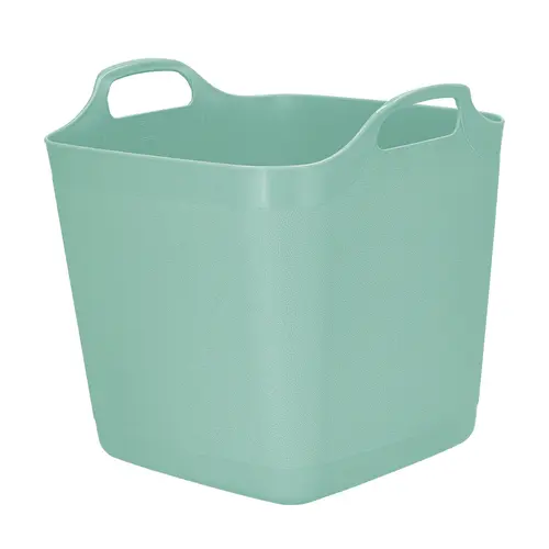 Pour un extérieur plus agréable:Panier souple carré coloris vert en plastique - 40 L