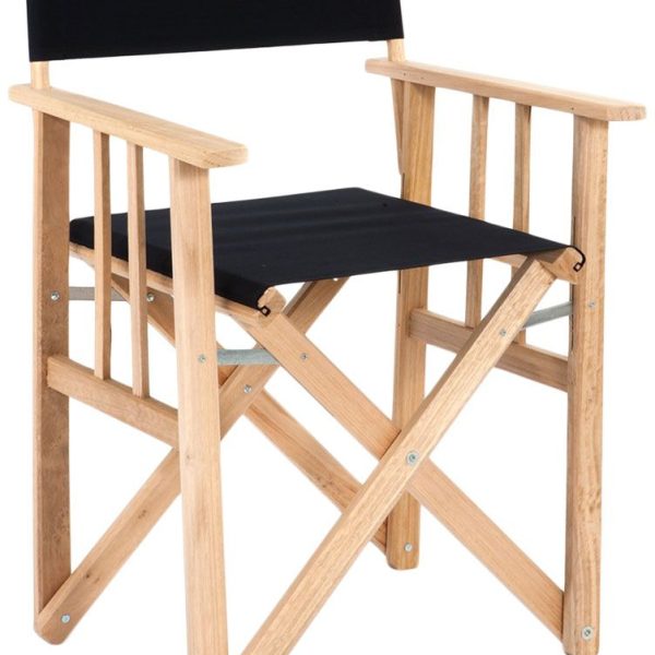Fauteuil metteur en scène en eucalyptus (noir)
