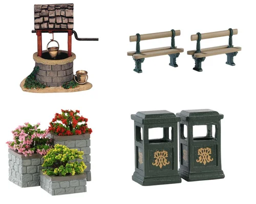 Jardin tout terrain：Accessoire pour village de Noël Lemax Caddington thème mobilier urbain