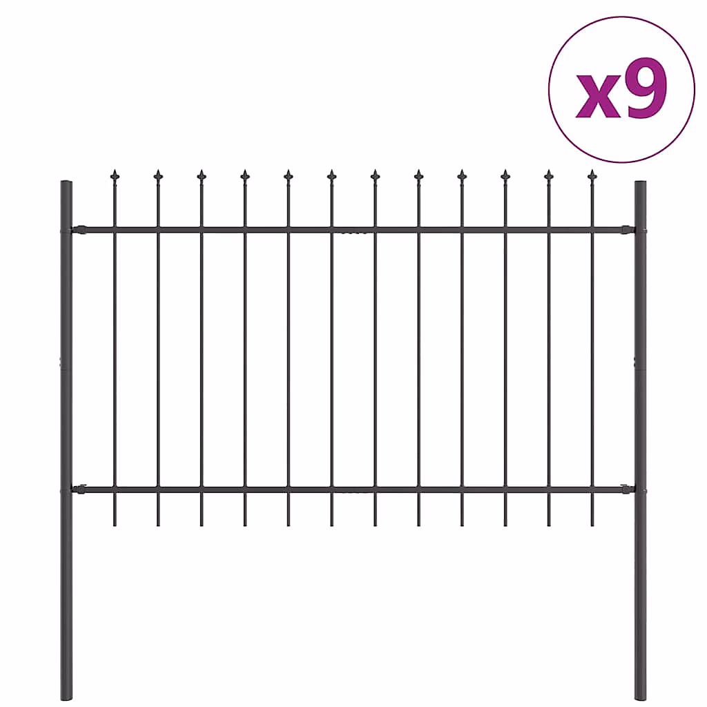 Clôture de jardin WOERDEN 9 pc 15 – 3 × 1,2 m Gris vidaXL