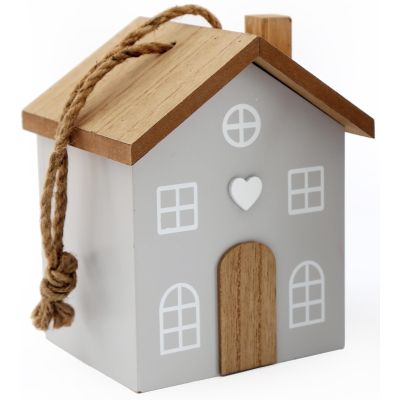 Bloc-porte en MDF Maison 12 x 8.5 x 13 cm (Gris)