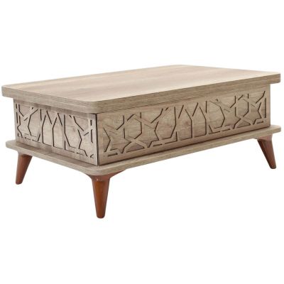 Table basse avec plateau modulable Ada (Bois clair)