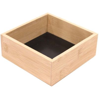 Rangement en bois pour tiroir fond noir (15 x 15 x 7 cm)