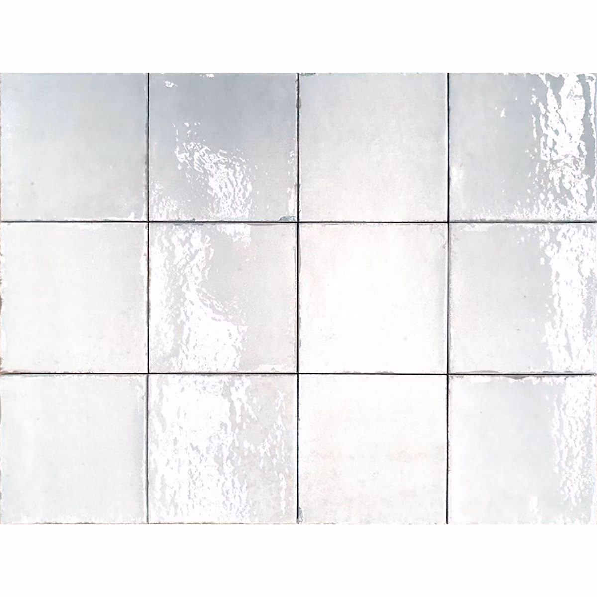Carreau Mural Intérieur/Extérieur Brillant. Nissel Blanc 12 × 12 cm