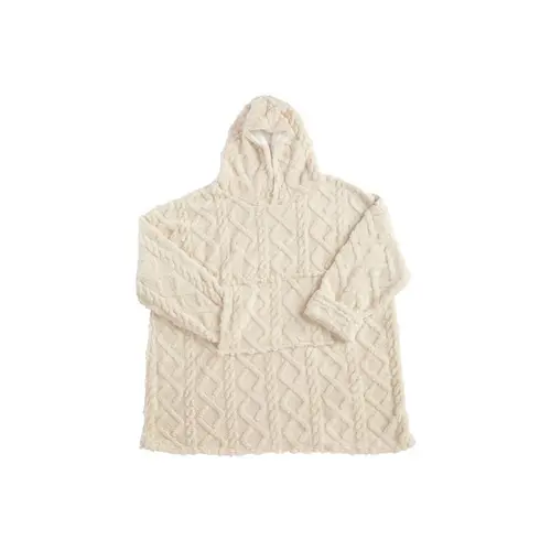 Style pour le jardin：Sweat plaid crème à torsades - Taille unique