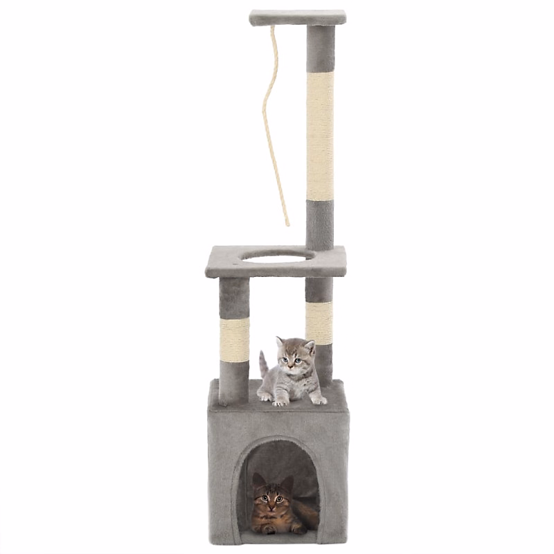 Arbre à chat avec griffoirs en sisal 109 cm Gris | Chat