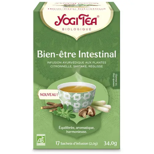Pour transformer vos extérieurs:Boite de thé bien-être intestinal Yogi tea - 17 sachets