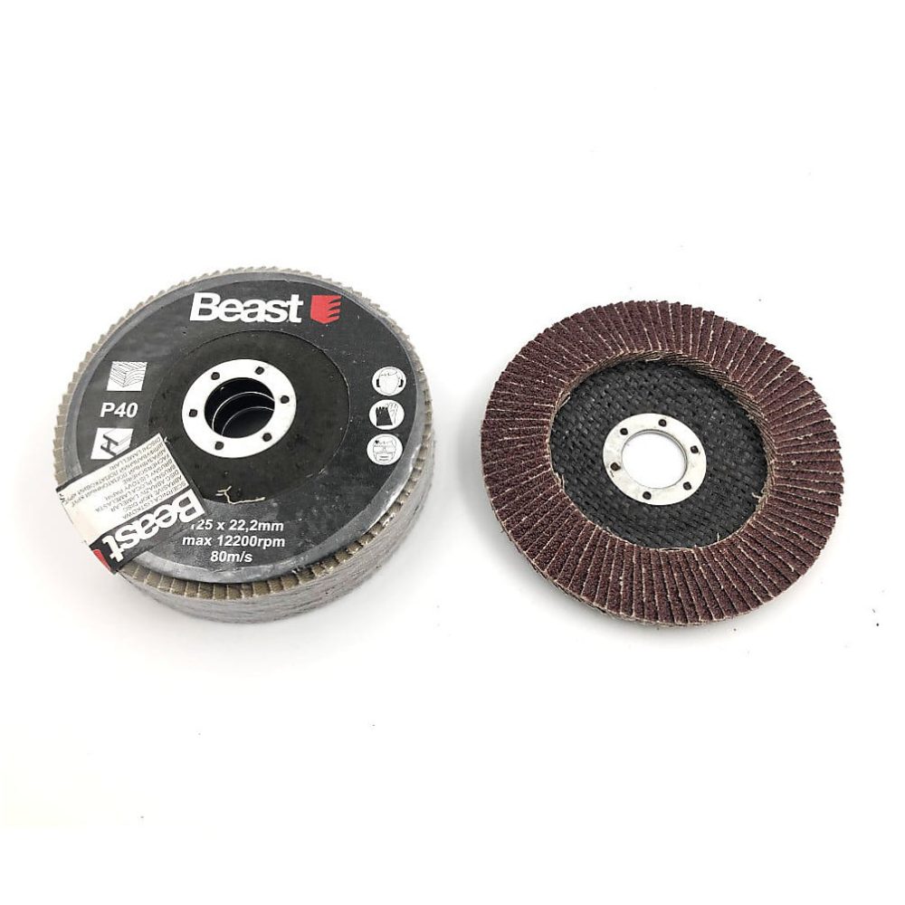 3 Disques Lamelles Bombés D. 125 x Al. 22 – 23 mm, Gr 40 Corindon pour Bois, Métal, Résistance et précision, Beast