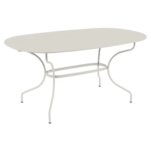 Pratique dehors:Table ovale Opera + coloris gris en acier Fermob - 160 x 90 cm