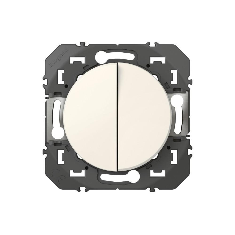 Legrand Double interrupteur va-et-vient à assembler, LEGRAND Dooxie, blanc