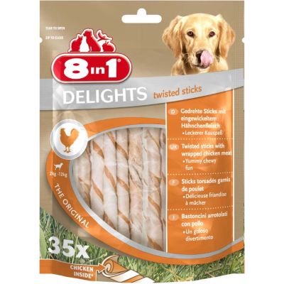 Sachet 35 sticks pour chien garnis de poulet Delights