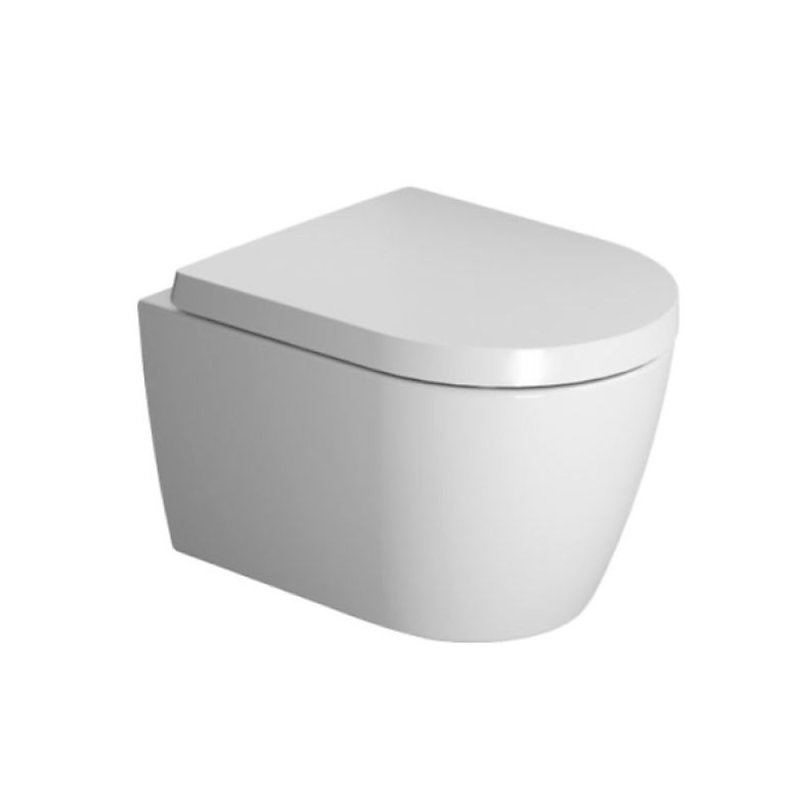 Cuvette WC suspendu sans bride compact DURAVIT Me by Starck avec abattant frein de chute déclipsable – Réf. VKXRAMAOU5154041716