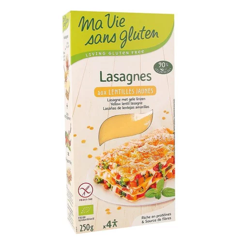 Fonctionnel au jardin：Lasagnes lentilles jaunes bio en boîte de 250 g