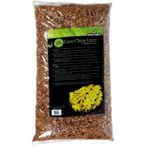 Pour un extérieur plus pratique：Substrat pour terrarium coloris marron éclat de coco Reptile Planete Coco Chips Litter - 18 L