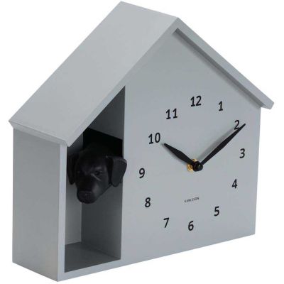 Horloge à poser Peeking Doggy (Gris souris)