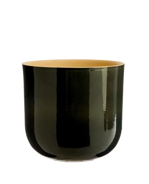 Jardin & confort：Cache-pot Sandstone en grès gris - Ø 22,8 x 20,5 cm