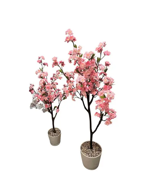 Sélection extérieure:Cerisier artificiel à fleurs rose vif en pot - 123 cm