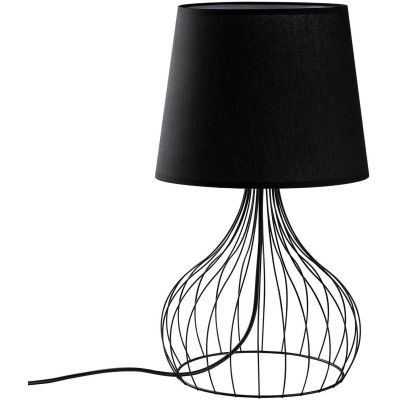 Lampe à poser en métal et tissu Telıs (Noir)