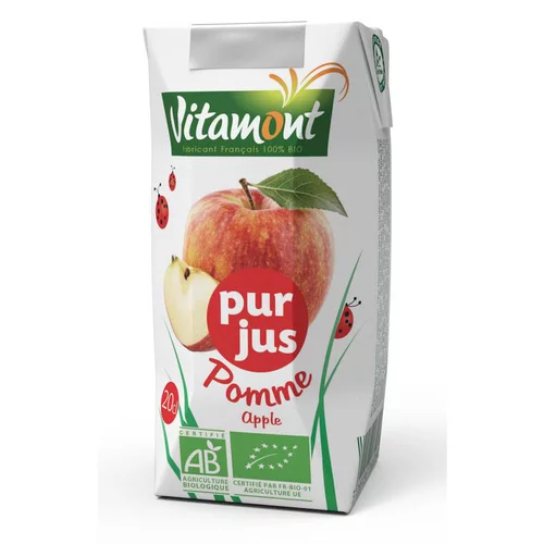 Jardin et confort：Pur jus de pomme bio - brique de 20 cl