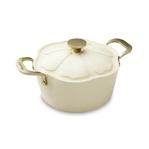 Extérieur durable：Faitout Menastyl Dahlia beige en aluminium recyclé - Ø 24 cm