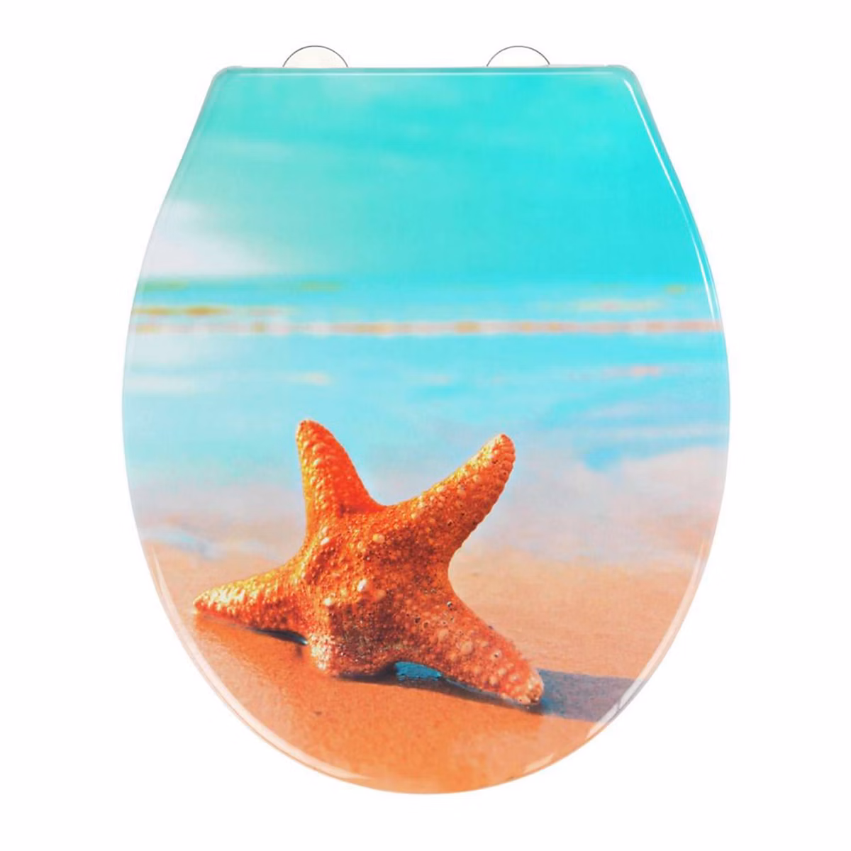 Abattant WC à motifs bord de mer Multicolore – L. 42.5 x l. 35.5 x H. 5 cm, ETOILE