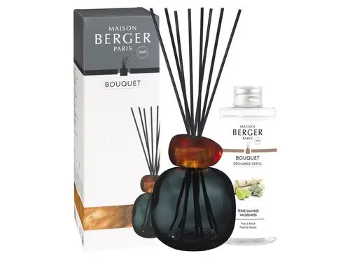 Jardin à organiser:Bouquet parfumé noir/ambre Maison Berger minéral parfum Terre sauvage - 180 ml
