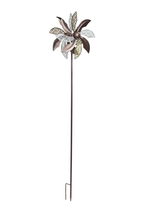 Pour votre confort en extérieur:Éolienne sur pique design en filigrane métallique Smart Garden Anemos - Ø 30 x 120 cm