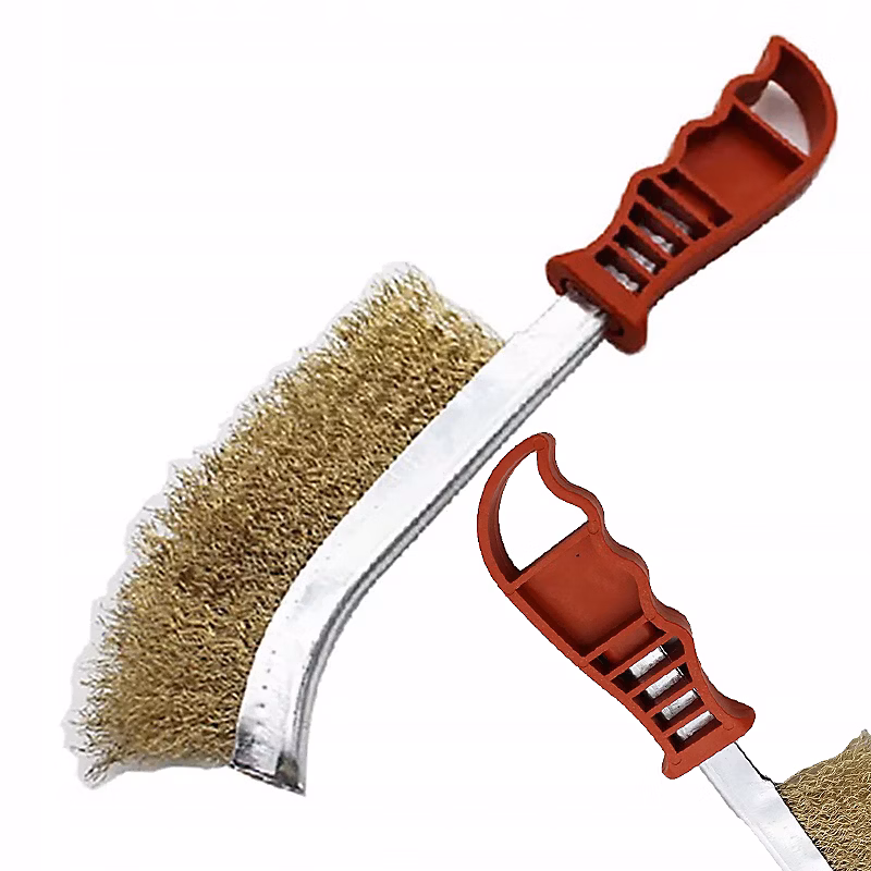 Brosse Métallique Manuelle 235 mm – Fil Laiton Haute Densité, Poignée Ergonomique, Décapage, Nettoyage