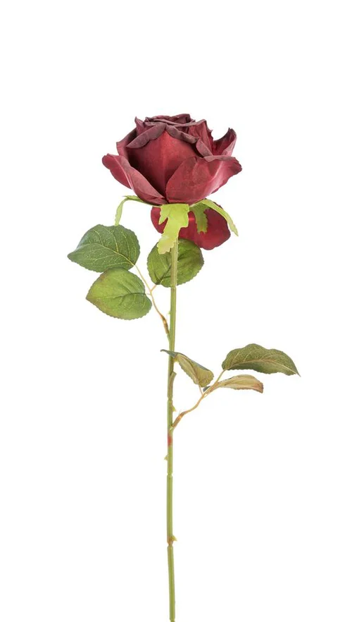 Utile extérieur：Fleur artificielle en papier tige de rose coloris rouge - H 44 cm