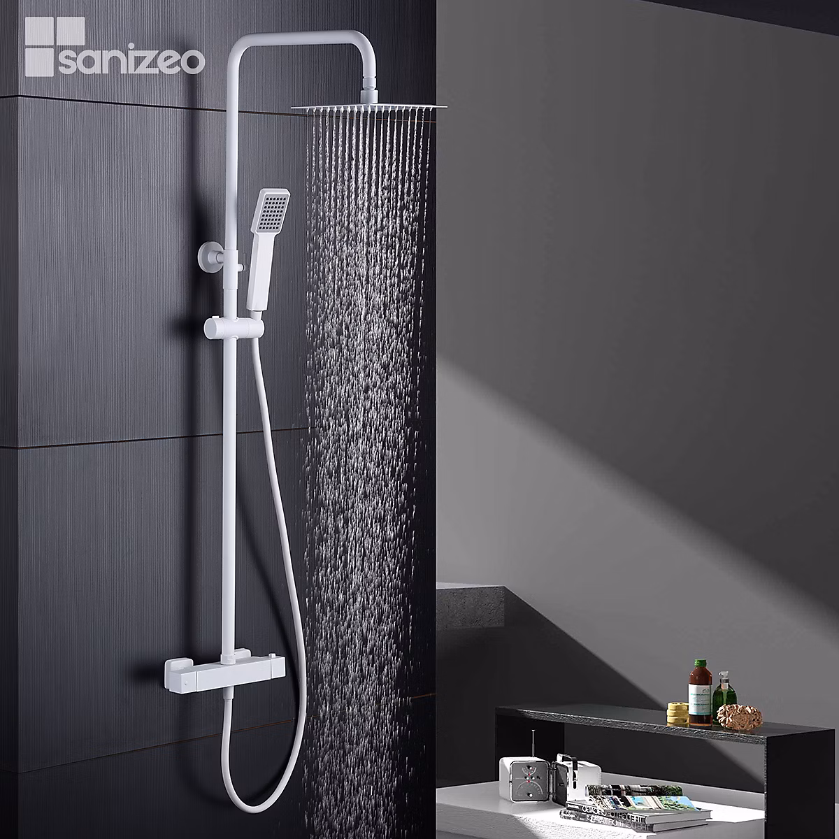 Colonne de Douche Thermostatique Anti-Calcaire Blanc Mat IMEX ART BTAR025/BL – Réf. AYMRMMWAR9694825302