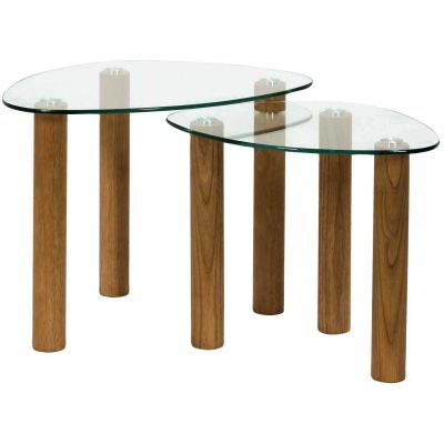 Table gigogne galet en verre trempé Clara (Lot de 2)