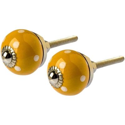 Boutons de porte en céramique à pois (Lot de 2)