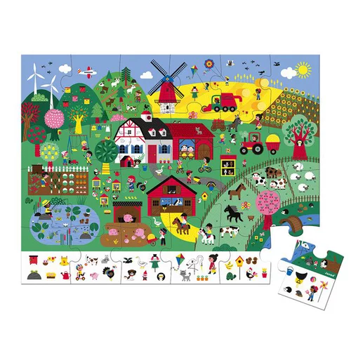 Pour donner du style au jardin:Puzzle d’observation la ferme en carton Juratoys - 24 pièces