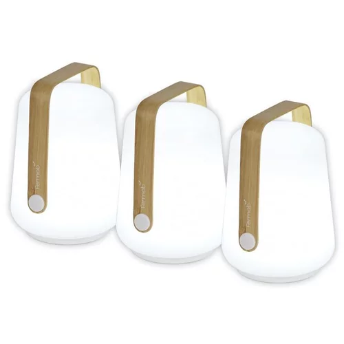 Équipement jardin:Lot de 3 lampes coloris blanc en bambou Balad Fermob - Ø 10 cm