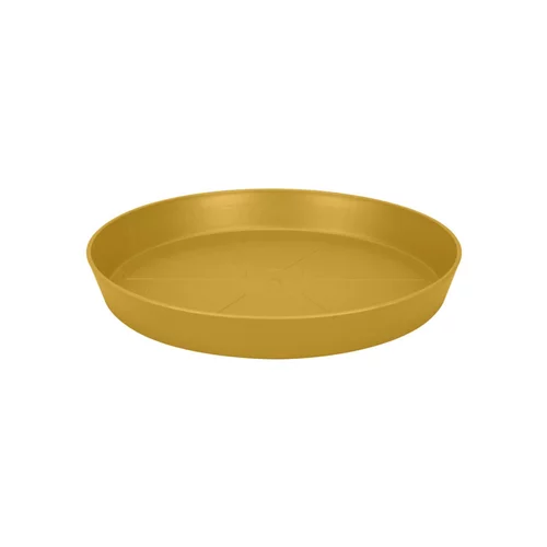 Indispensable au jardin：Soucoupe ronde en plastique recyclable jaune miel Elho Loft Urban - Ø 17,3 cm