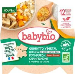 Facile jardin:Quinotto végétal quinoa potimarrons verts champignons fromage Baby bio - 230 g
