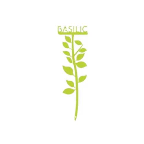 Pour vos extérieurs:Étiquette basilic petit modèle vert anis H22,6 cm