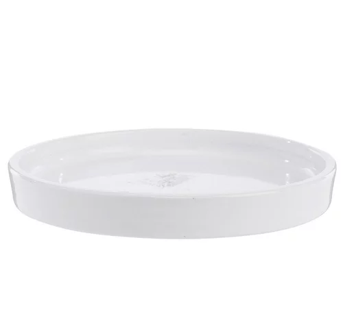 Tendance jardin：Soucoupe Subly en céramique blanc émaillée - Ø 30 x 3,5 cm