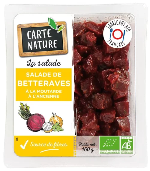 Pour mieux équiper vos extérieurs:Salade de betterave moutarde à l'ancienne Carte Nature - 160g