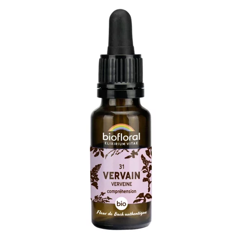 Jardin en douceur：Élixir n°31 Biofloral de verveine en flacon de 20 ml