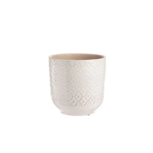 Pour votre jardin:Cache-pot Sandstone en grès blanc - Ø 13,5 x 12,5 cm