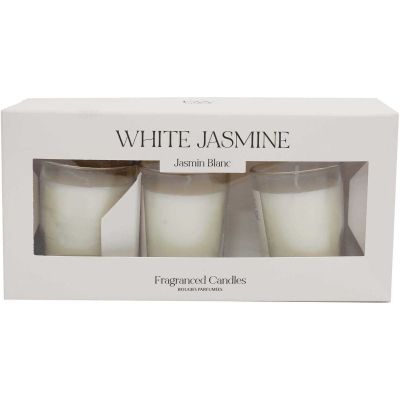 Coffret 3 bougies parfumées en verre (Senteur Jasmin)